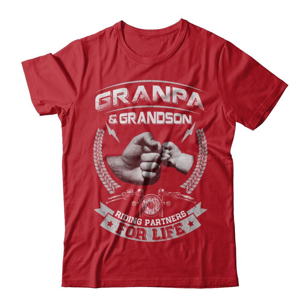 Motocross Grandpa And Grandson Riding Partners For Life T-Shirt & Hoodie | Teecentury.com