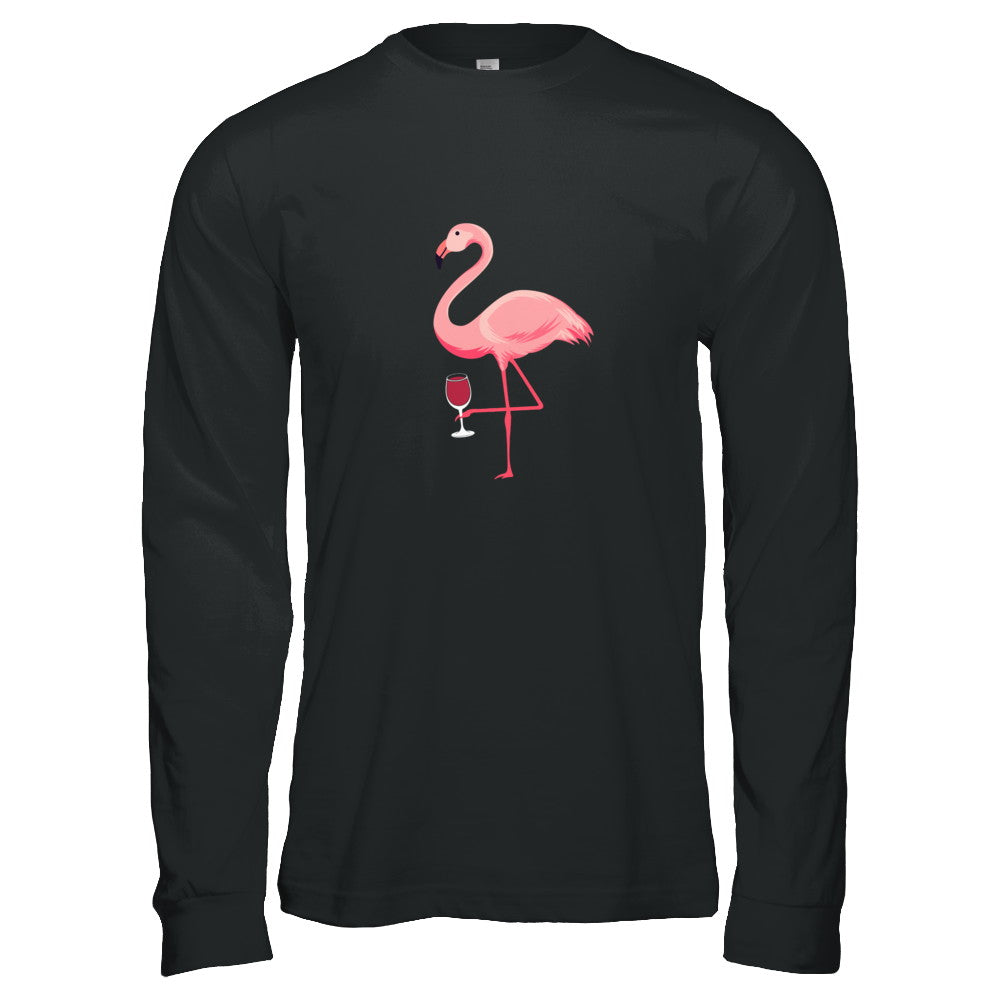 Wine Lover's Pink Flamingo Fun Party Wine T-Shirt & Tank Top | Teecentury.com