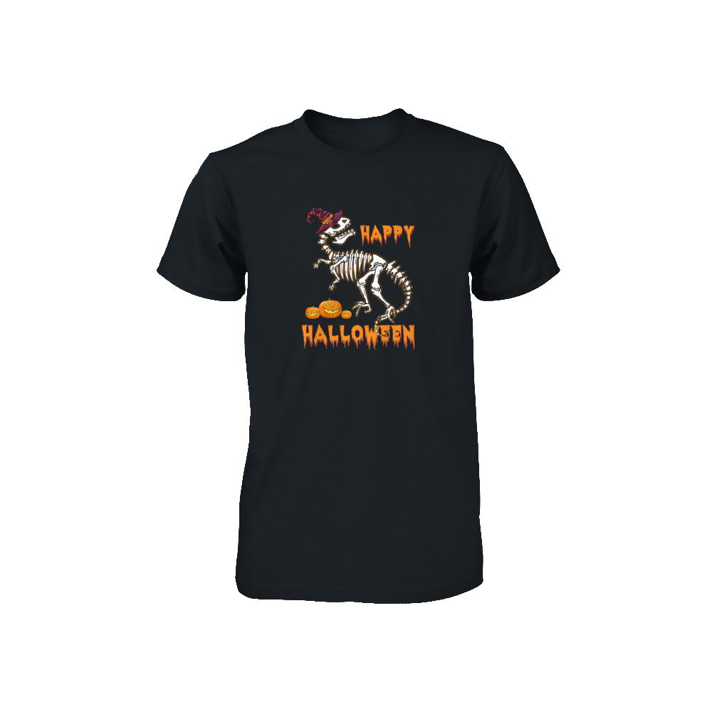 Funny Happy Halloween T-Rex Skeleton Dinosaur Youth Youth Shirt | Teecentury.com