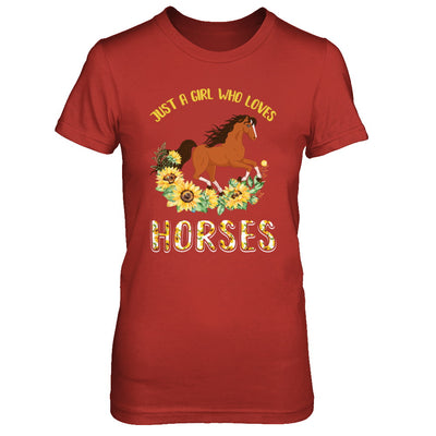 Just A Girl Who Loves Horses And Sunflowers T-Shirt & Hoodie | Teecentury.com