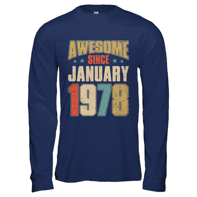 Vintage Retro Awesome Since January 1978 44th Birthday T-Shirt & Hoodie | Teecentury.com