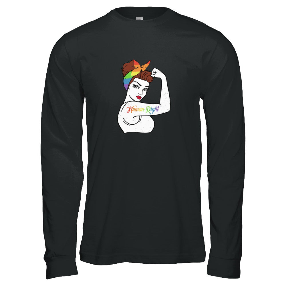 Lady Human Right LGBT Lesbian Gay Pride T-Shirt & Tank Top | Teecentury.com