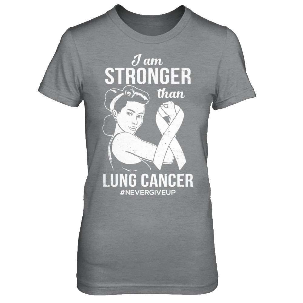 I Am Stronger Than Lung Cancer Awareness Support T-Shirt & Hoodie | Teecentury.com