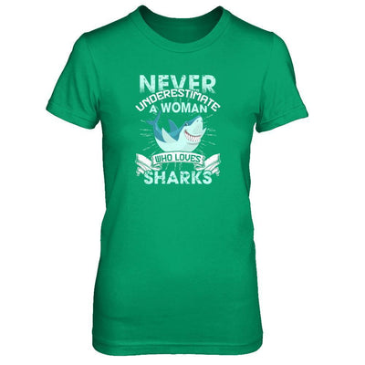 Never Underestimate A Woman Who Loves Shark T-Shirt & Tank Top | Teecentury.com