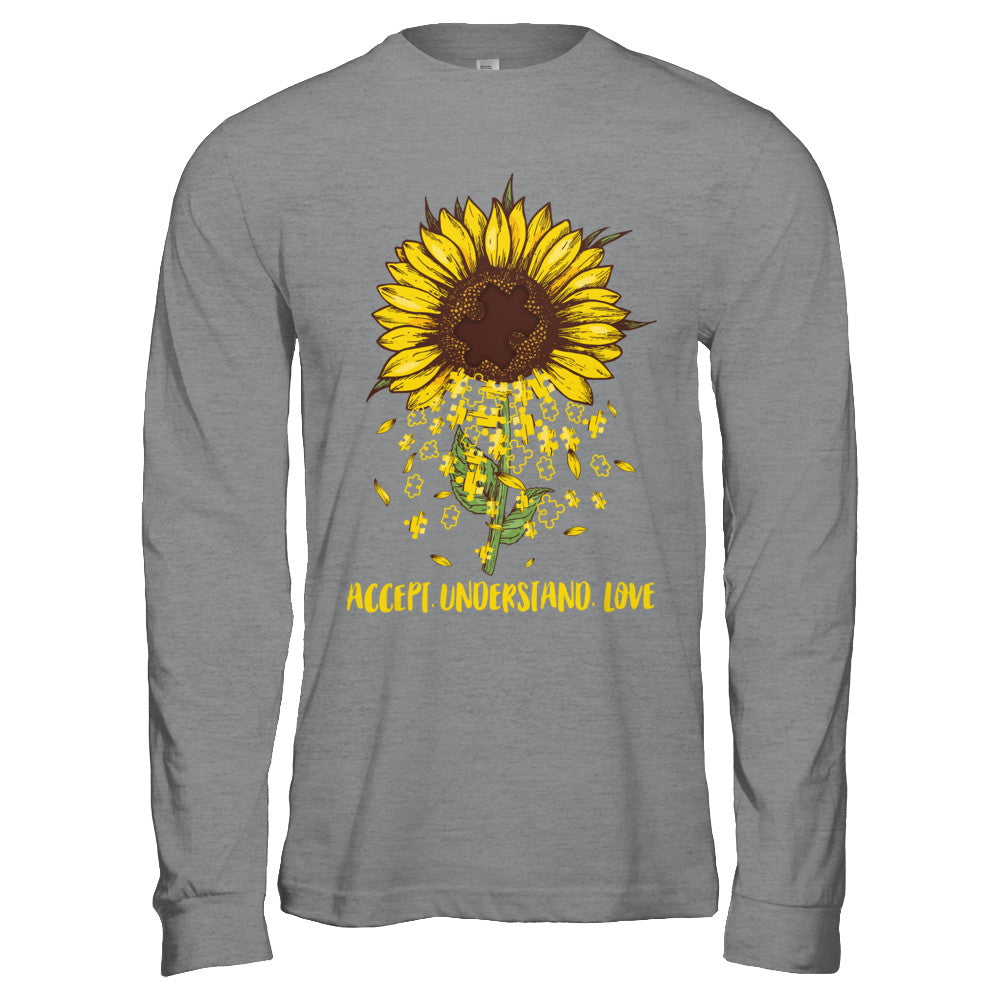Sunflower Accept Understand Love Autism Awareness T-Shirt & Hoodie | Teecentury.com