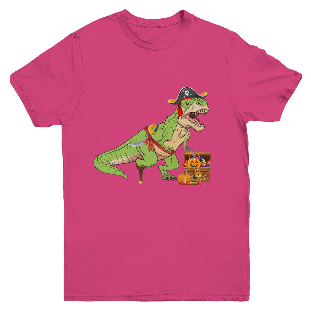 Dinosaurs T-Rex Pirate Halloween Saurus For Kids Youth Youth Shirt | Teecentury.com