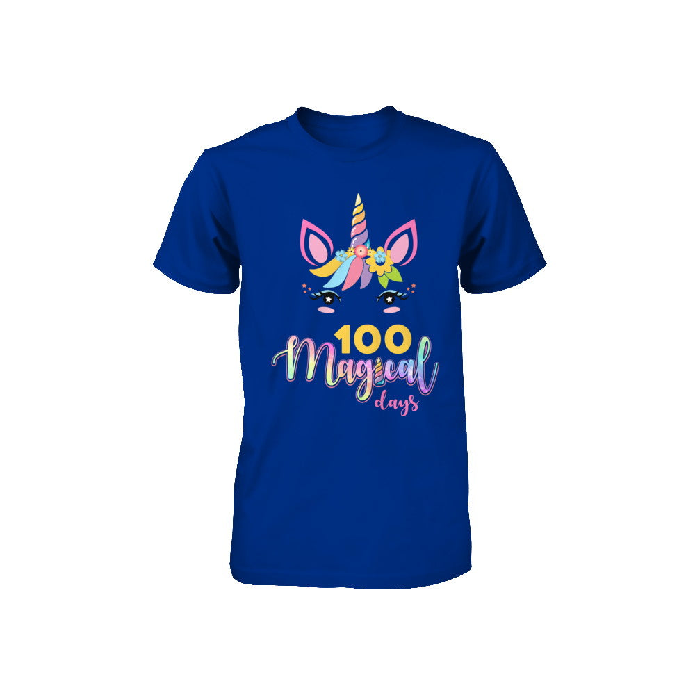 100 Magical Days Of School Unicorn Girl Gifts Youth Youth Shirt | Teecentury.com