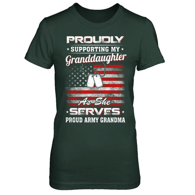 Supporting My Granddaughter As She Serves Proud Army Grandma T-Shirt & Hoodie | Teecentury.com