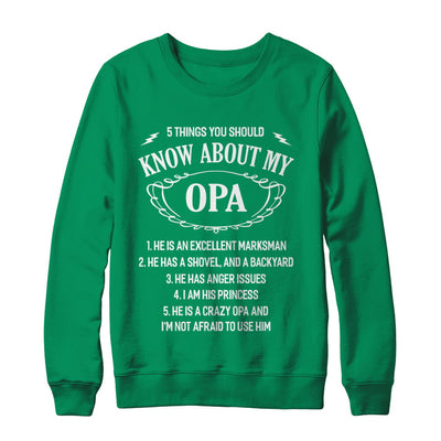 5 Things You Should Know About My Opa Granddaughter T-Shirt & Sweatshirt | Teecentury.com