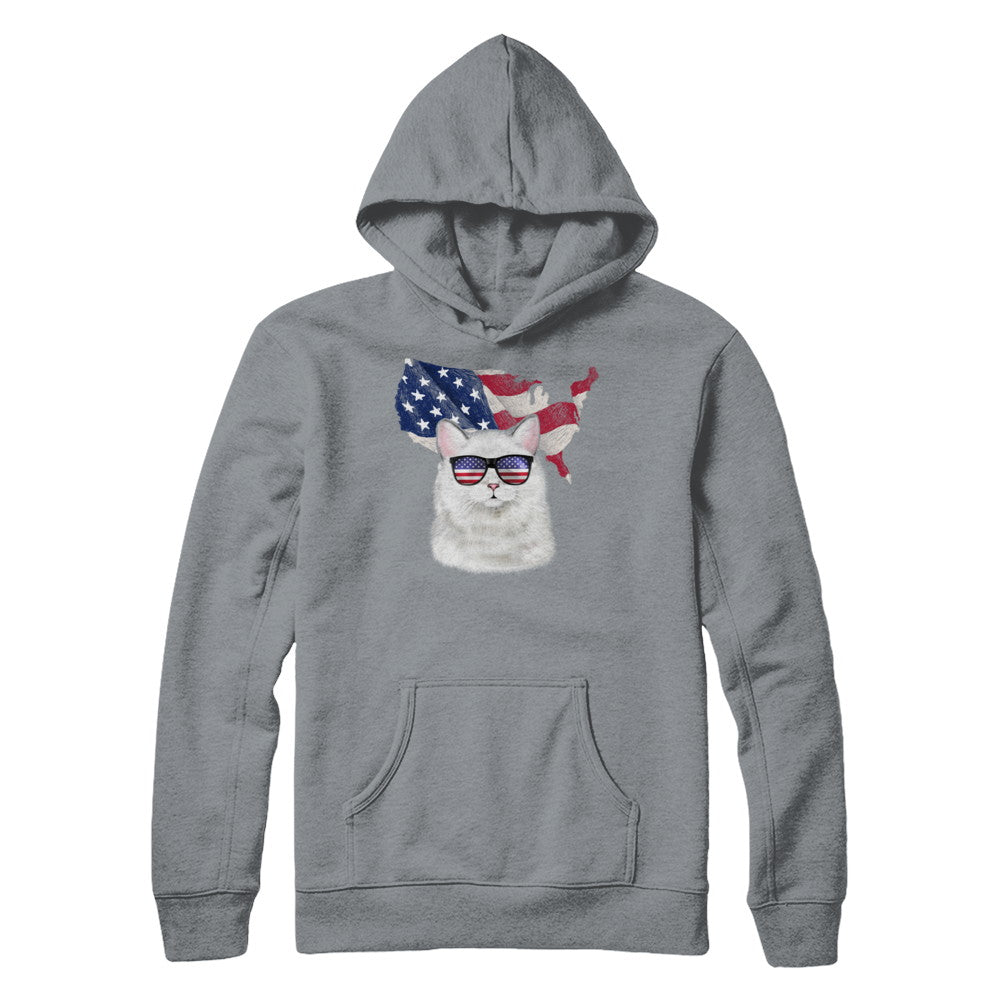 Funny Patriot Cat 4Th Of July American Flag T-Shirt & Hoodie | Teecentury.com