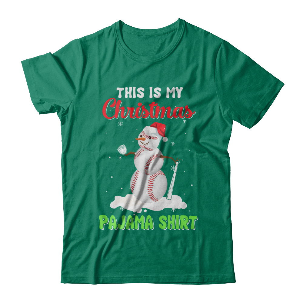 This Is My Christmas Pajama Xmas Snowman Baseball T-Shirt & Sweatshirt | Teecentury.com