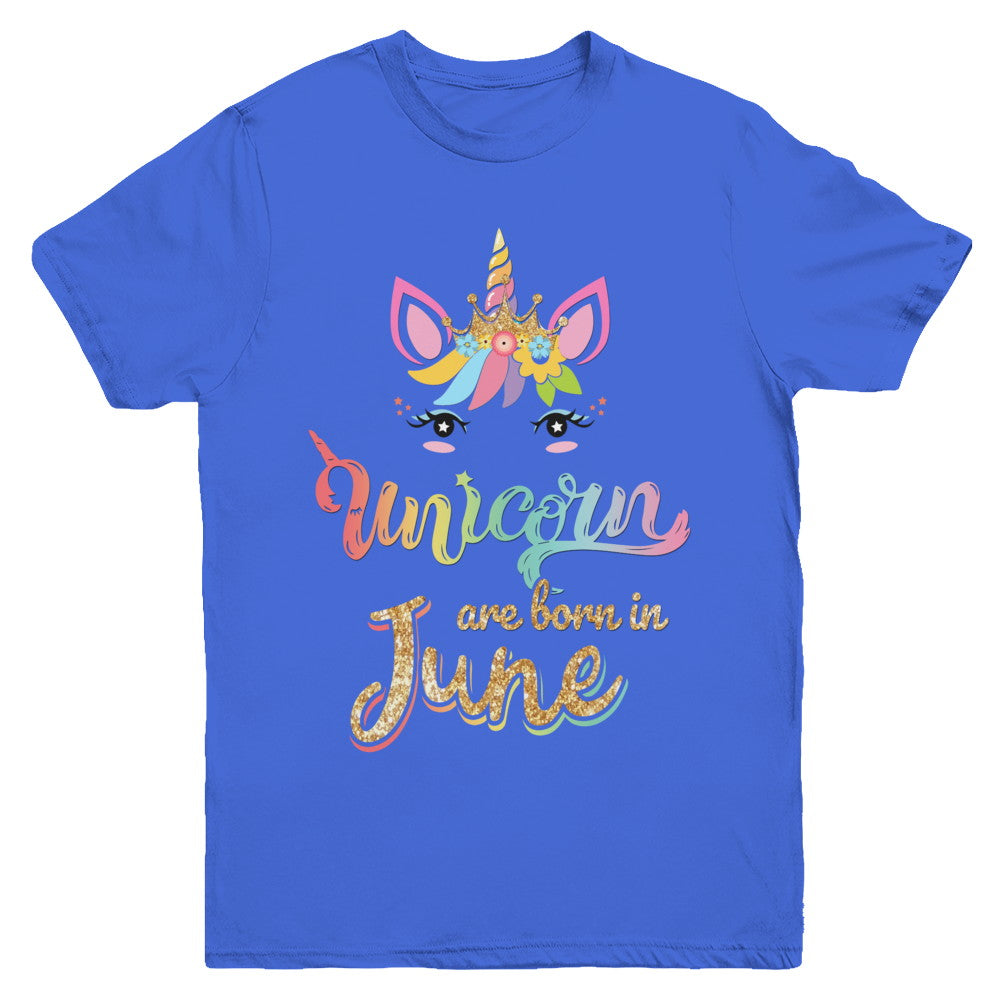 Cute Unicorns Are Born In June Birthday Gift Youth Youth Shirt | Teecentury.com