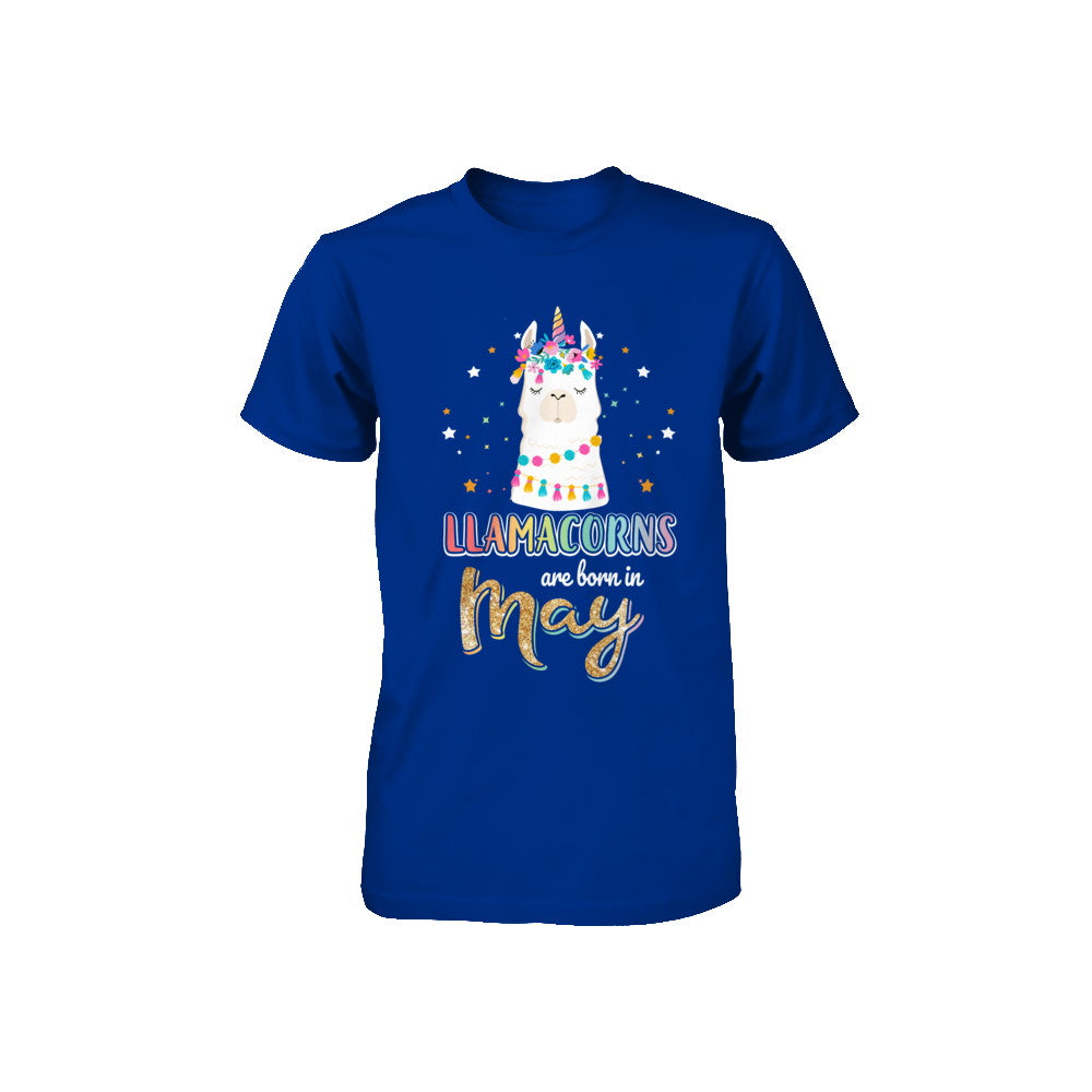 Llama Unicorn Llamacorns Born In May Birthday Gift Youth Youth Shirt | Teecentury.com