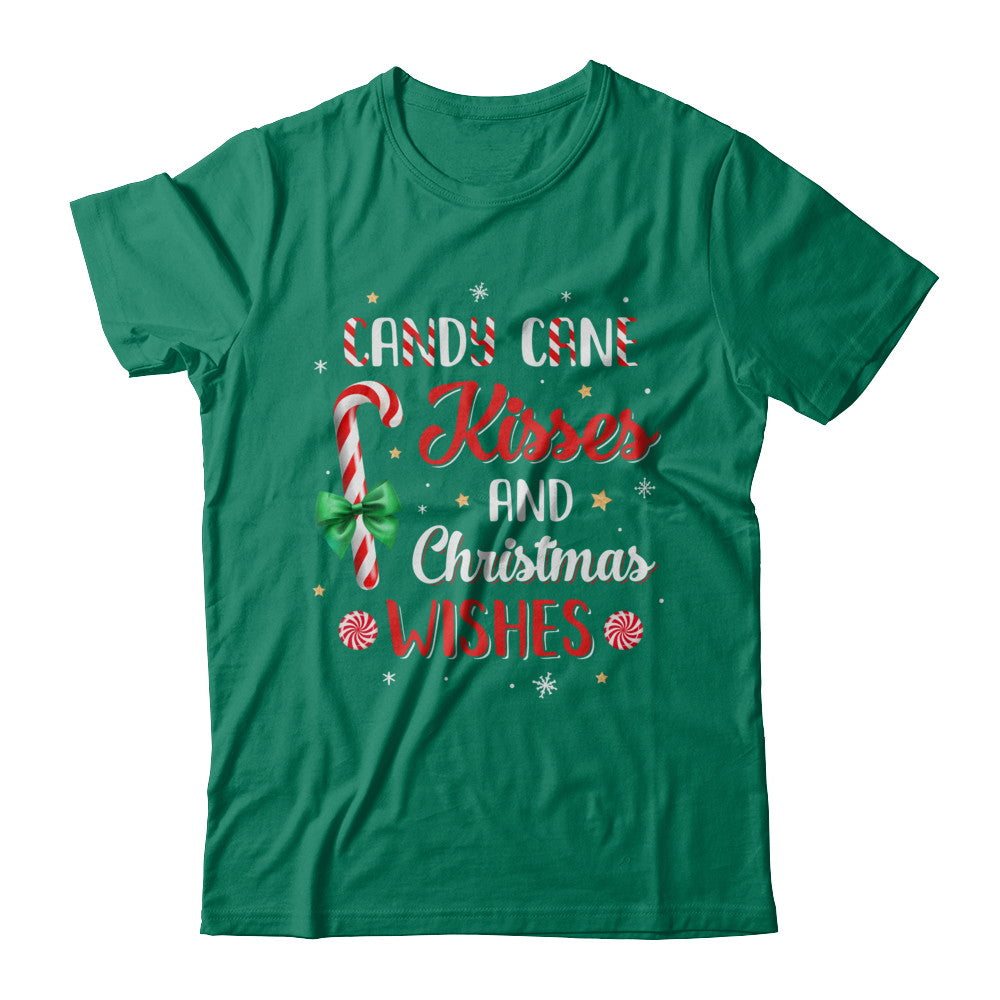 Candy Cane Kisses And Christmas Wishes Gifts T-Shirt & Sweatshirt | Teecentury.com