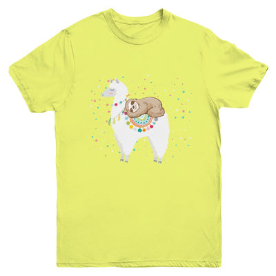 Funny Sloth Riding Llama Lover Youth Youth Shirt | Teecentury.com