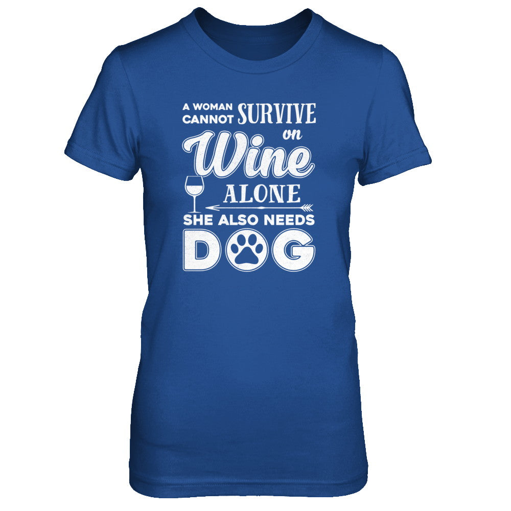 A Woman Cannot Survive On Wine Alone Need Cat T-Shirt & Tank Top | Teecentury.com