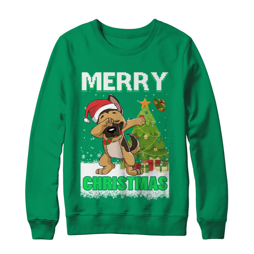 Cute German Shepherd Claus Merry Christmas Ugly Sweater T-Shirt & Sweatshirt | Teecentury.com