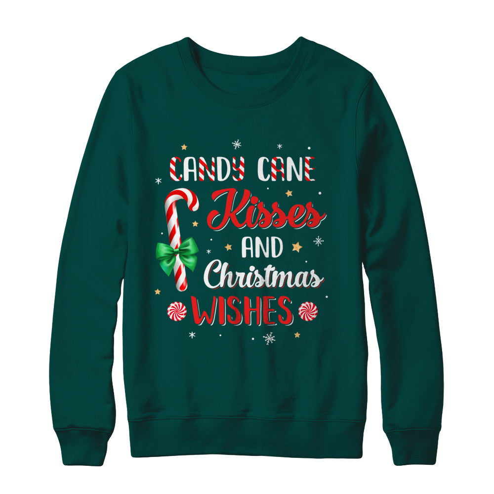 Candy Cane Kisses And Christmas Wishes Gifts T-Shirt & Sweatshirt | Teecentury.com