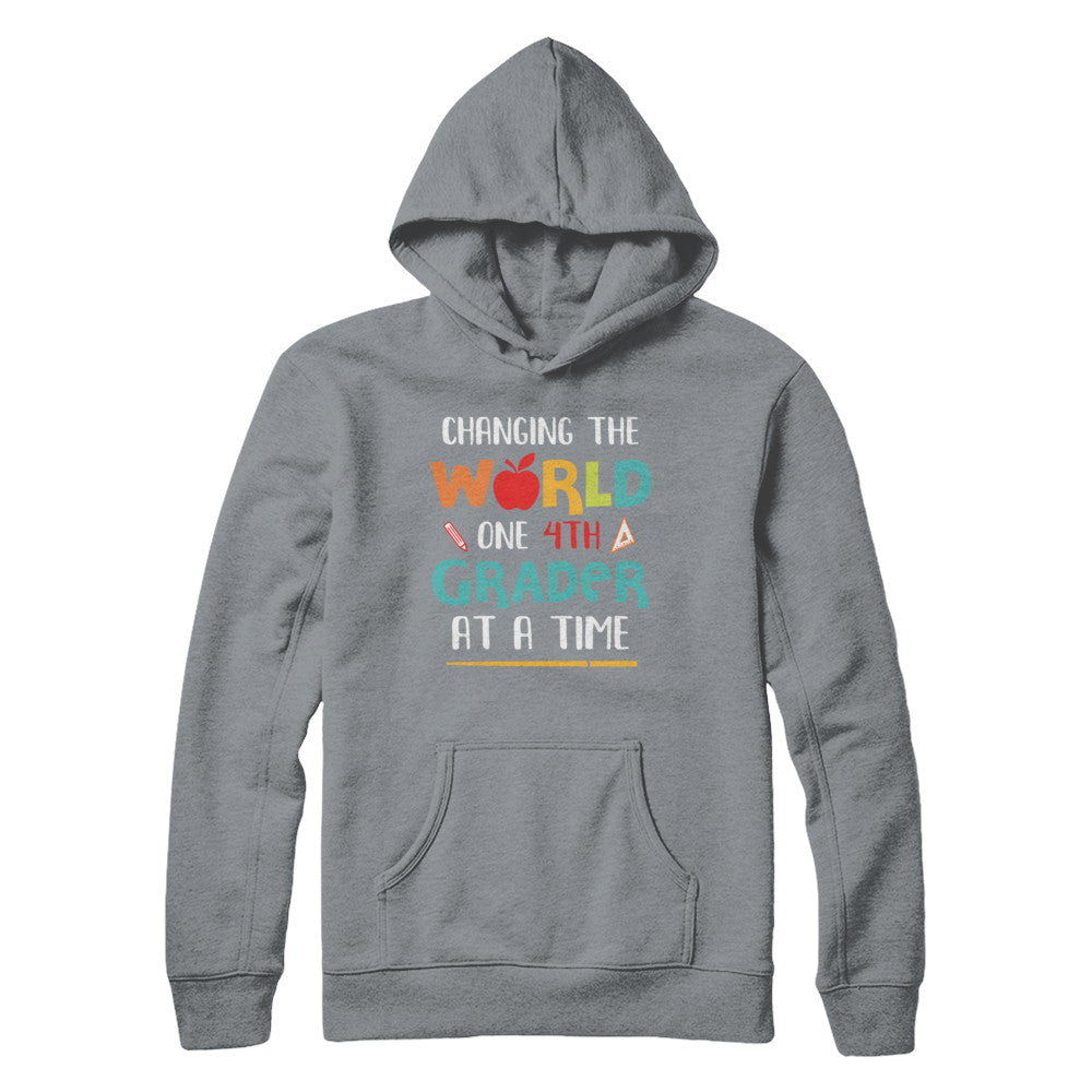 Changing The World One 4th Grader Back To School Teacher T-Shirt & Hoodie | Teecentury.com