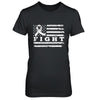 Fight Clear Ribbon US Flag Lung Cancer Awareness T-Shirt & Hoodie | Teecentury.com