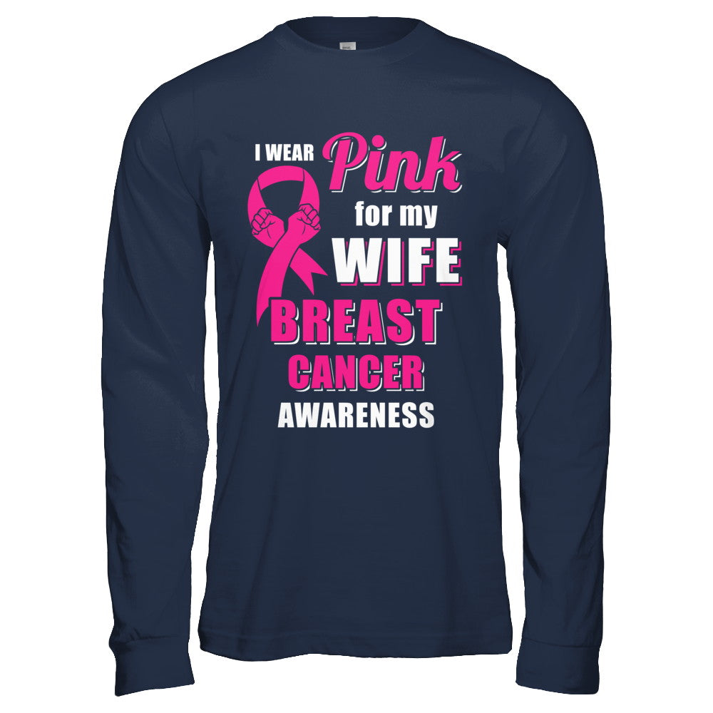 I Wear Pink For My Wife Breast Cancer Husband T-Shirt & Hoodie | Teecentury.com