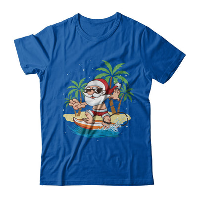 Funny Santa Surfing Hawaiian Summer Christmas T-Shirt & Sweatshirt | Teecentury.com