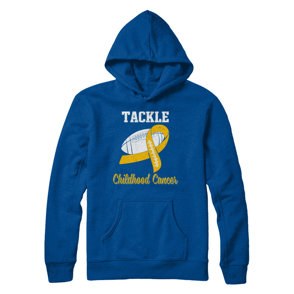 Football Survivor Tackle Yellow Childhood Cancer Awareness T-Shirt & Hoodie | Teecentury.com