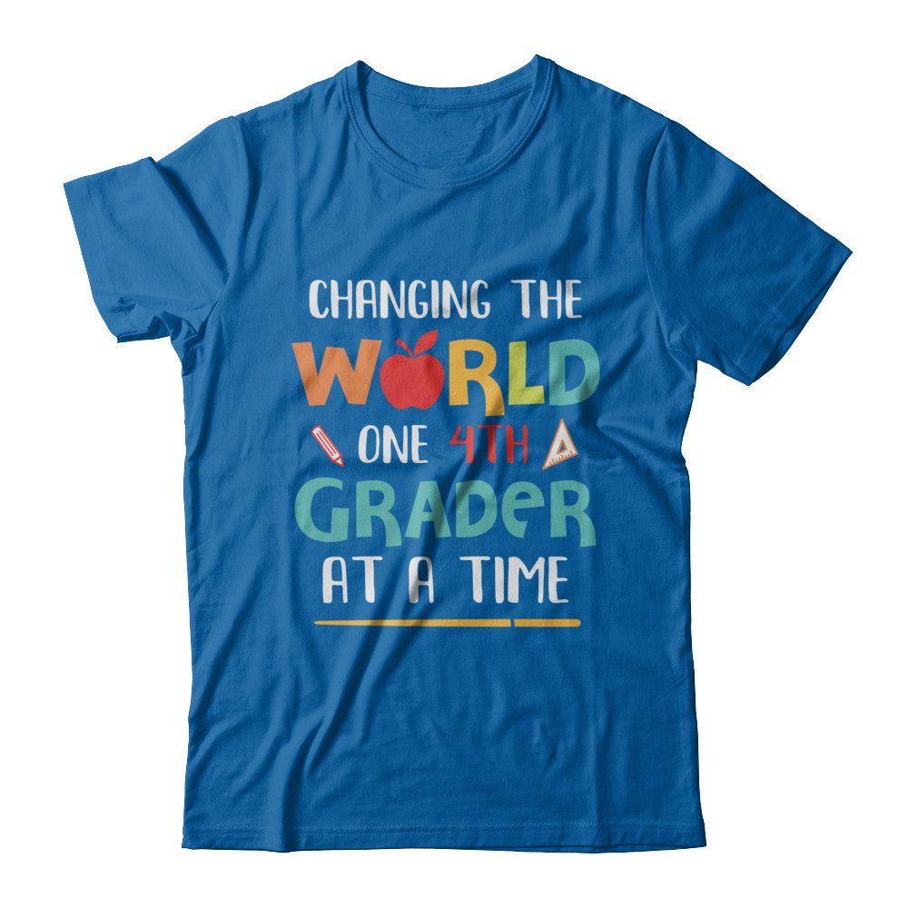 Changing The World One 4th Grader Back To School Teacher T-Shirt & Hoodie | Teecentury.com