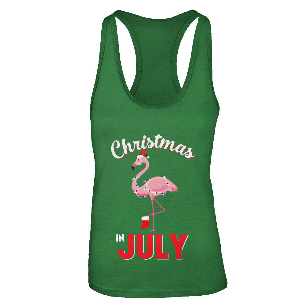 Funny Party X-Mas Flamingo Christmas In July T-Shirt & Tank Top | Teecentury.com