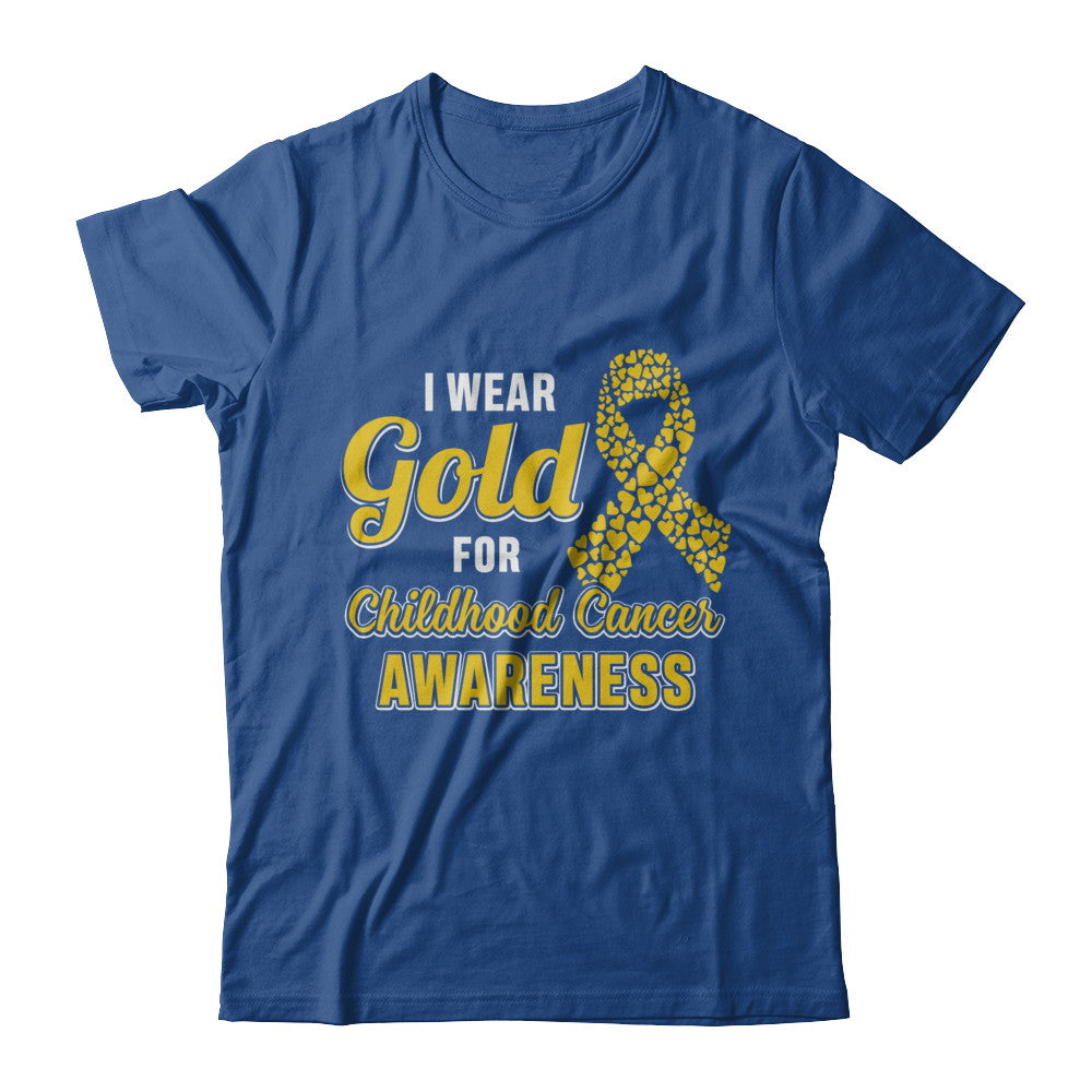 Dad Mom I Wear Gold For Childhood Cancer Awareness T-Shirt & Hoodie | Teecentury.com