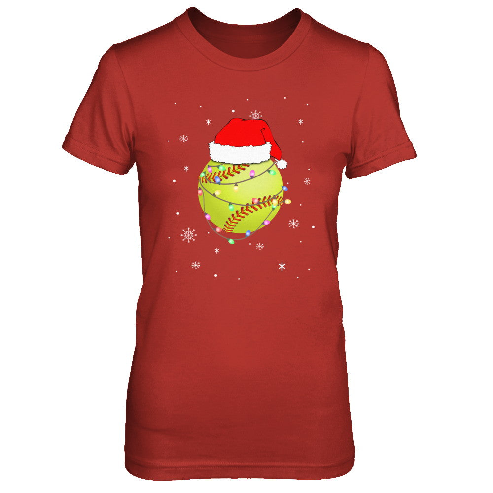 Santa Hat Softball Christmas Gifts T-Shirt & Sweatshirt | Teecentury.com