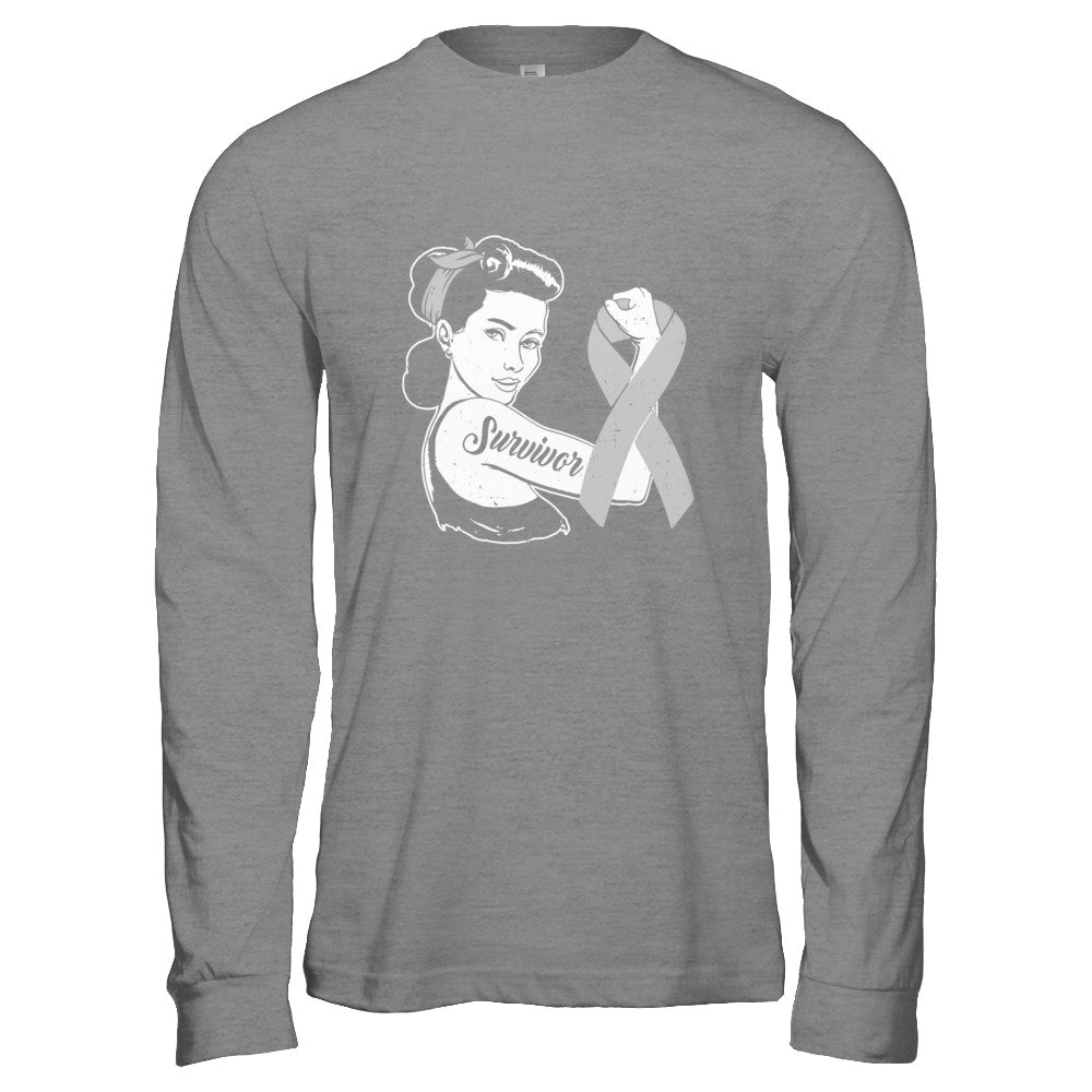 We Can Cure It Grey Brain Cancer Awareness Survivor T-Shirt & Hoodie | Teecentury.com