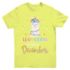 Llama Unicorn Llamacorns Born In December Birthday Gift Youth Youth Shirt | Teecentury.com