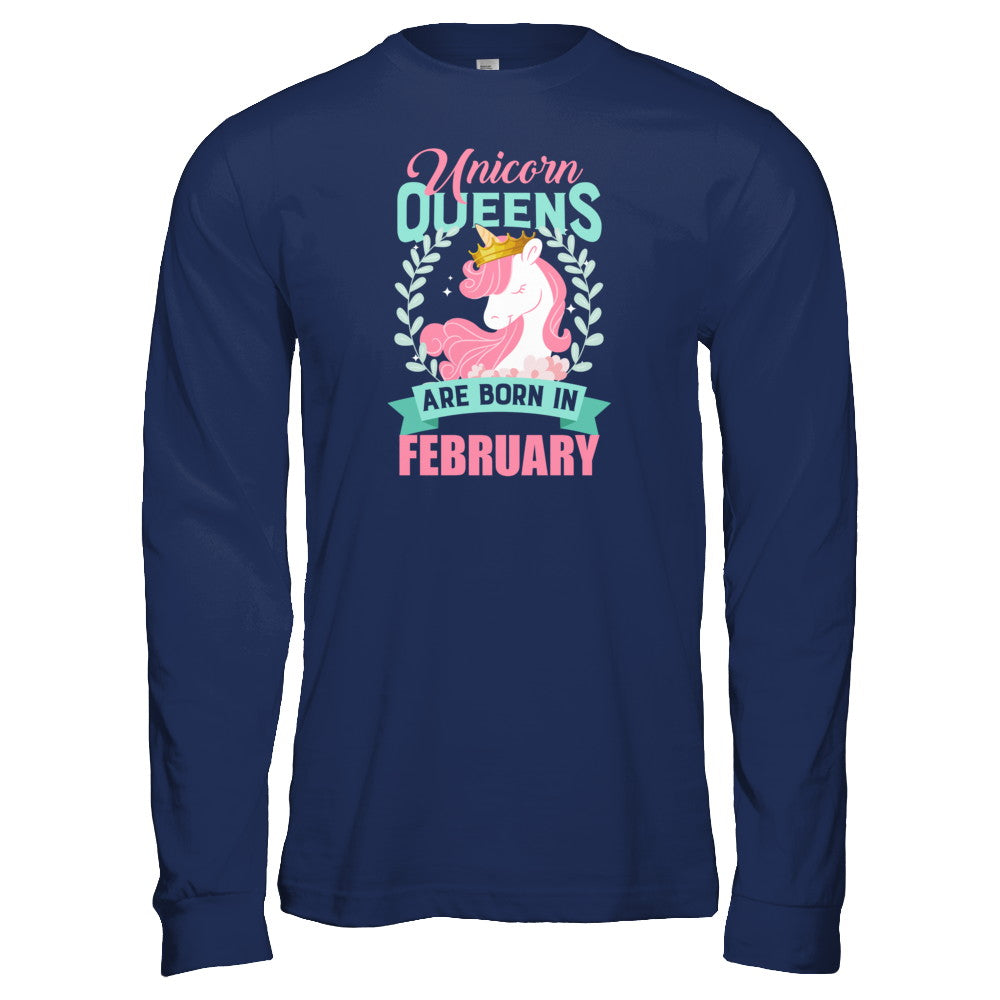 Unicorn Queens Are Born In February Birthday Gift T-Shirt & Tank Top | Teecentury.com