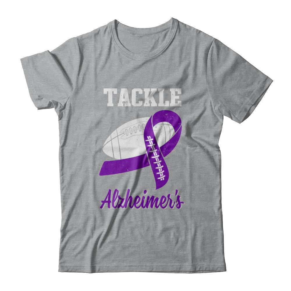 Football Survivor Tackle Purple Alzheimer's Awareness T-Shirt & Hoodie | Teecentury.com