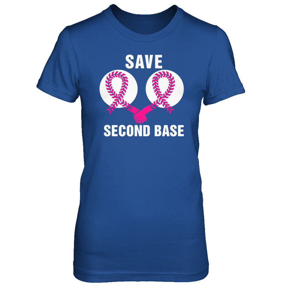 Save The Second Base Breast Cancer Awareness Baseball T-Shirt & Hoodie | Teecentury.com