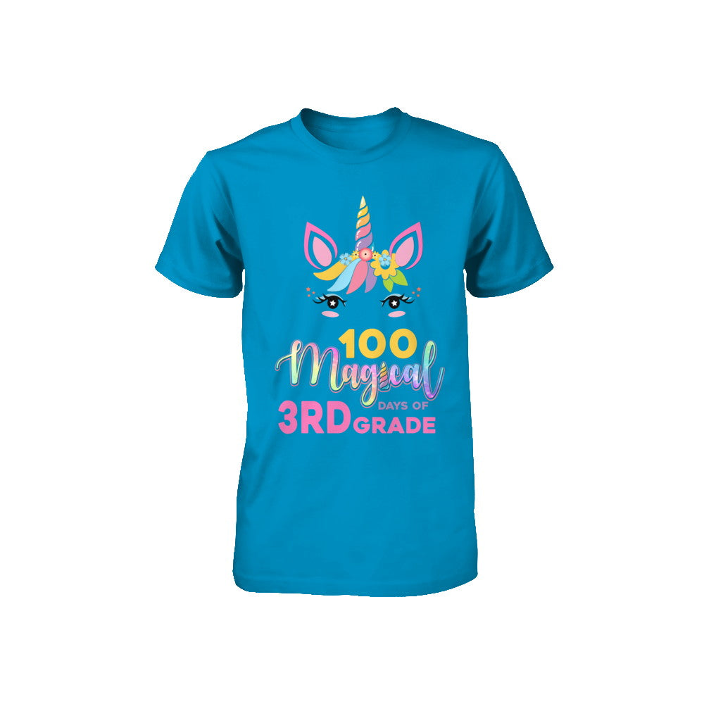 100 Magical Days Of 3Rd Grade School Unicorn Girl Gift Youth Youth Shirt | Teecentury.com