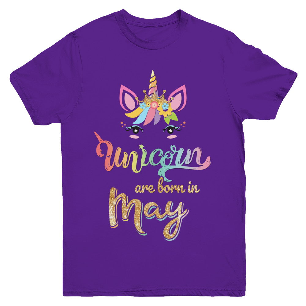 Cute Unicorns Are Born In May Birthday Gift Youth Youth Shirt | Teecentury.com
