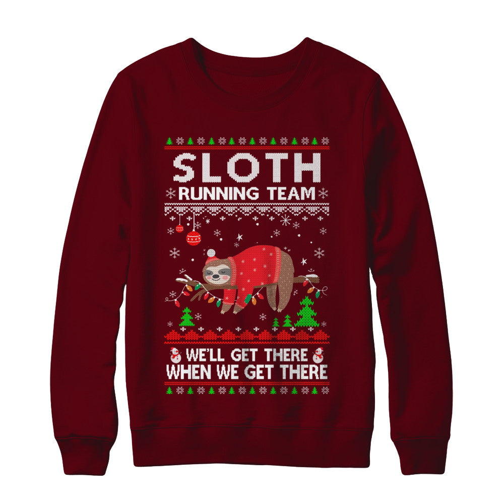 Funny Sloth Running Team Ugly Christmas Sweater Gift T-Shirt & Sweatshirt | Teecentury.com