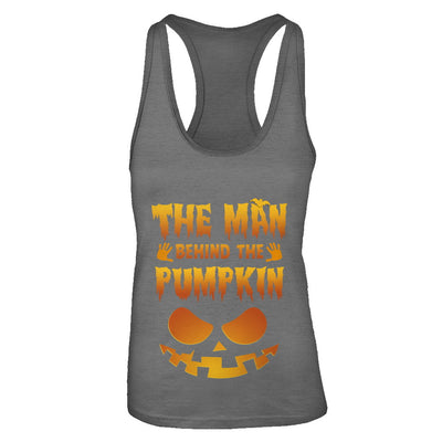 The Man Behind The Pumpkin Funny Pregnant Halloween T-Shirt & Tank Top | Teecentury.com