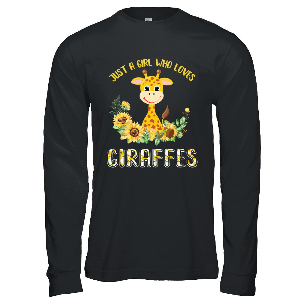 Just A Girl Who Loves Giraffes And Sunflowers T-Shirt & Hoodie | Teecentury.com