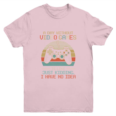 A Day Without Video Games Boys Teens Gamer Funny Gaming Youth Youth Shirt | Teecentury.com