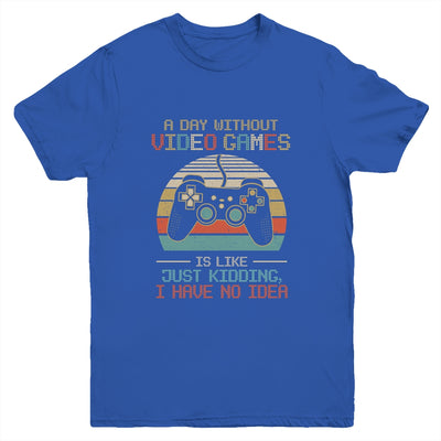 A Day Without Video Games Boys Teens Gamer Funny Gaming Youth Youth Shirt | Teecentury.com