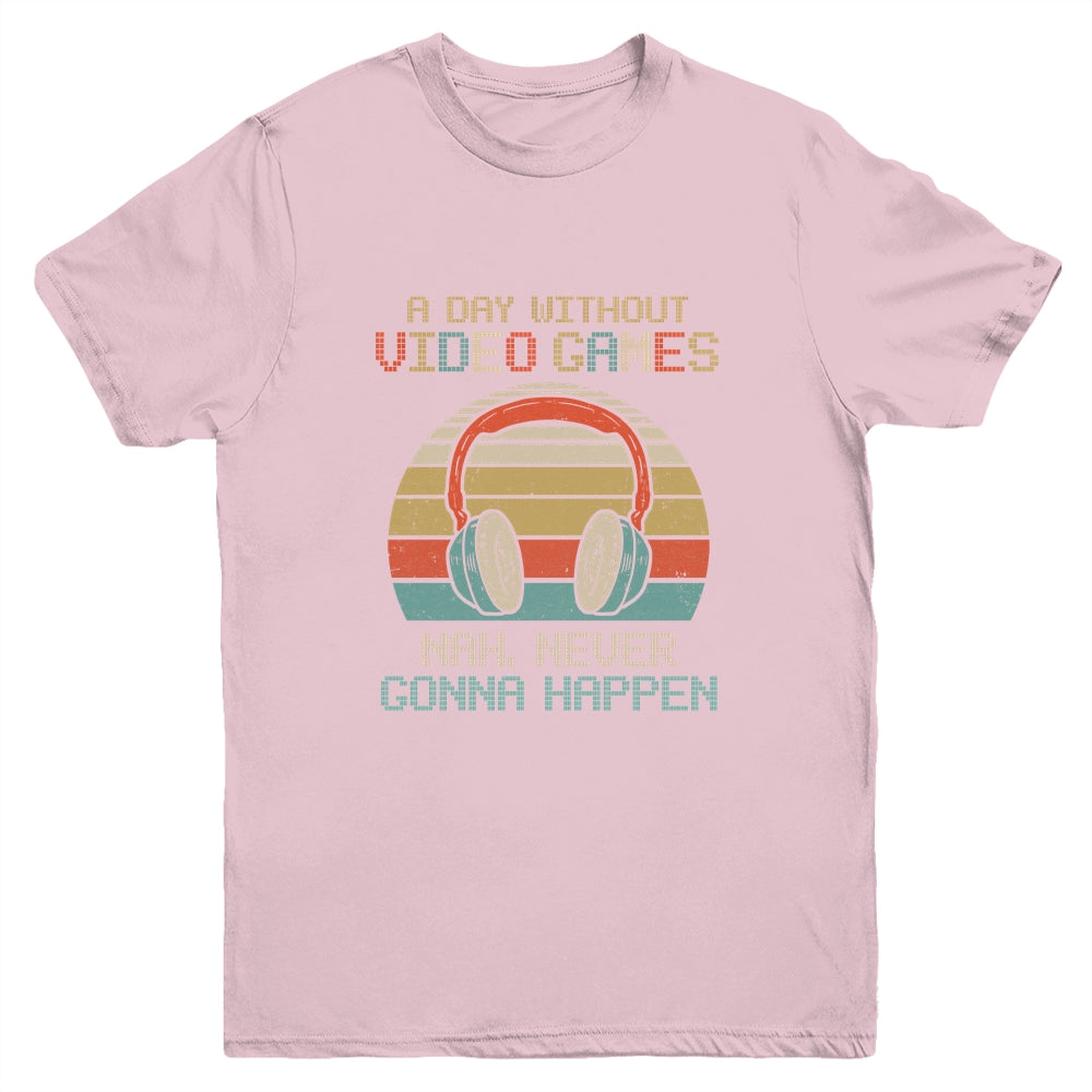 A Day Without Video Games Boys Teens Kids Gamer Funny Gaming Youth Youth Shirt | Teecentury.com