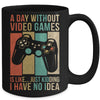 A Day Without Video Games Is Like Funny Gaming Gamer Retro Mug | teecentury