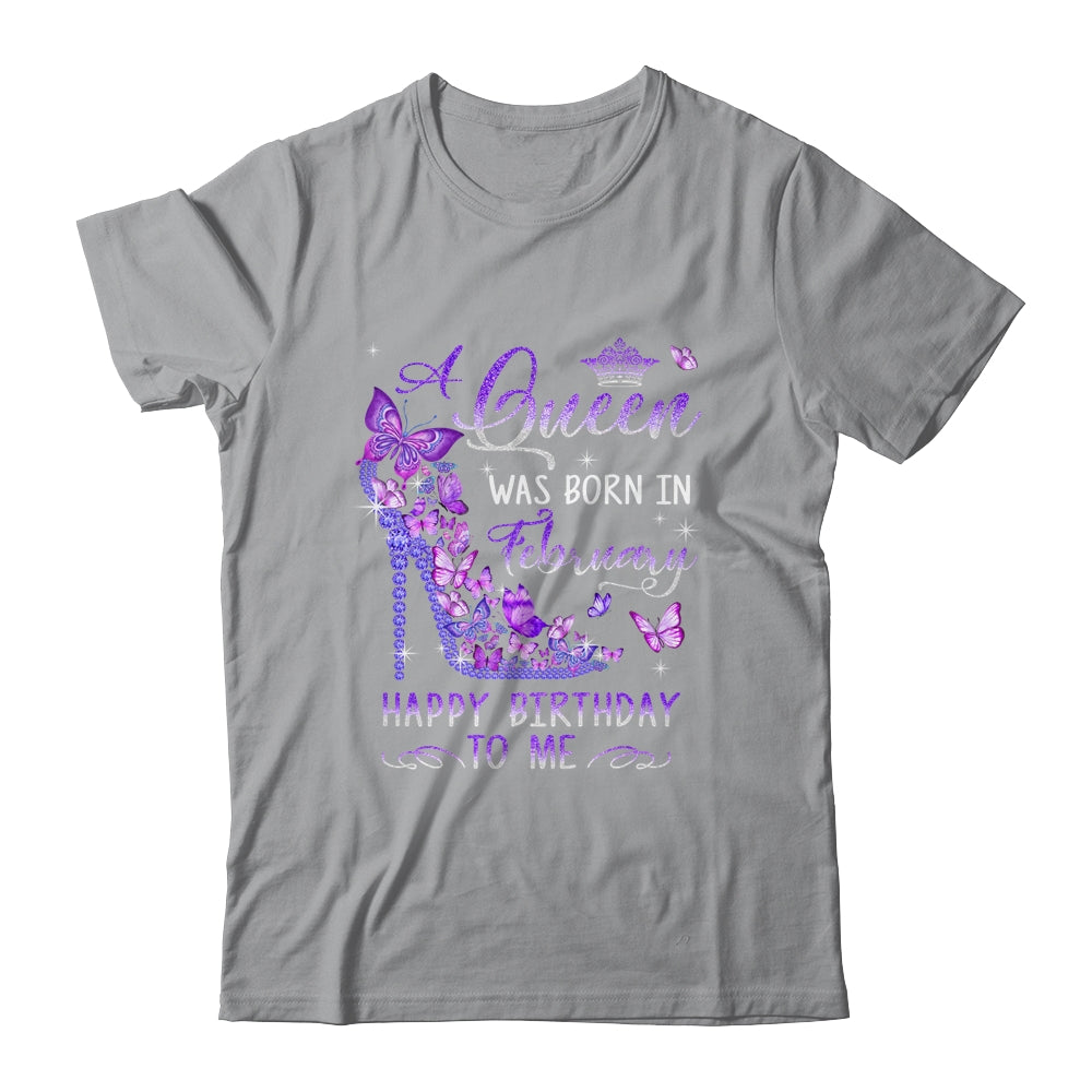 A Queen Was Born In February Cute Birthday Girls Women Shirt & Tank Top | teecentury