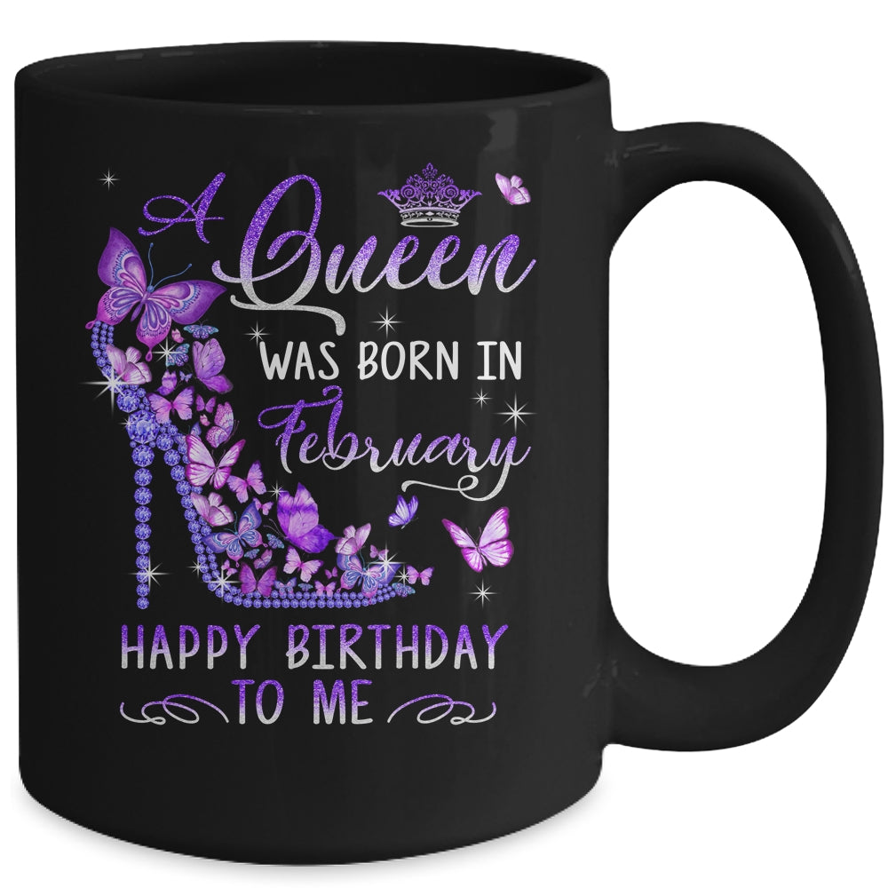 A Queen Was Born In February Cute Birthday Girls Women Mug | teecentury