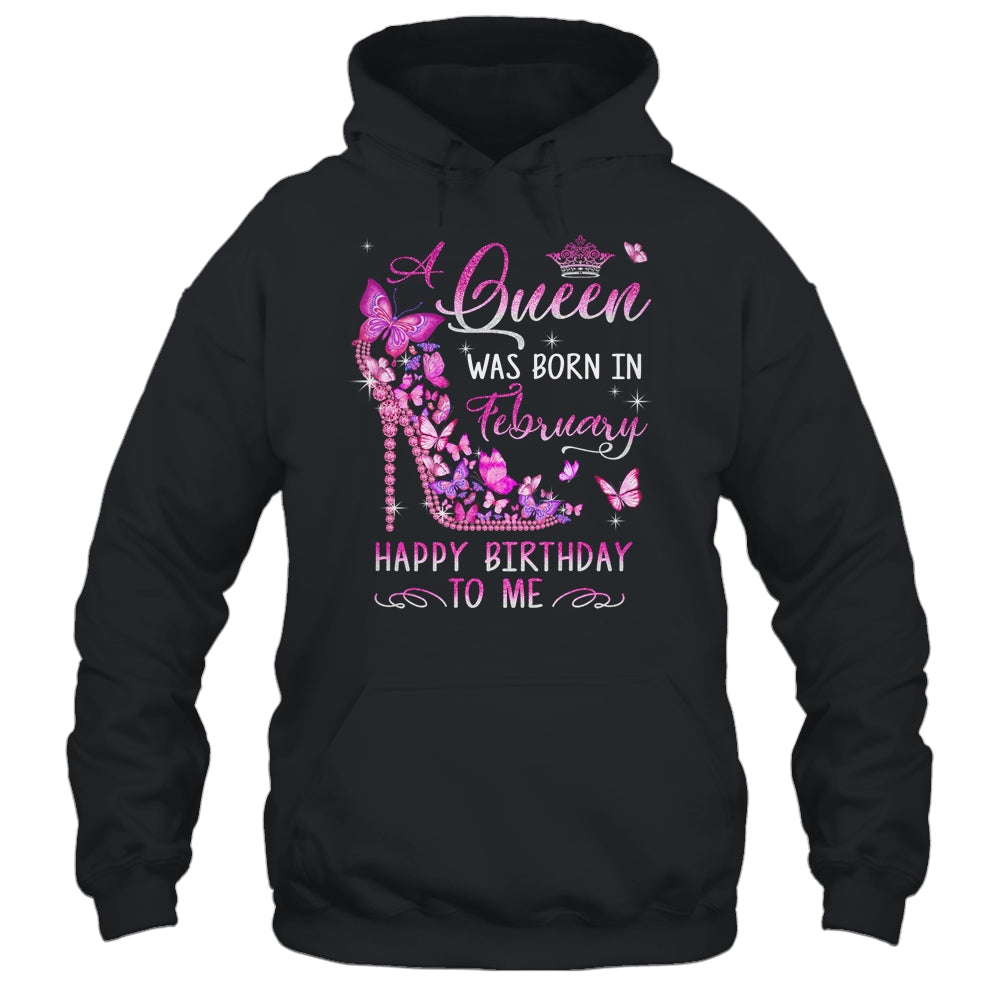 A Queen Was Born In February Happy Birthday To Me Pink Shirt & Tank Top | teecentury