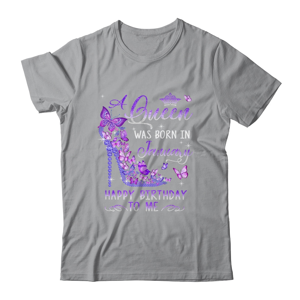 A Queen Was Born In January Cute Birthday Girls Women Shirt & Tank Top | teecentury