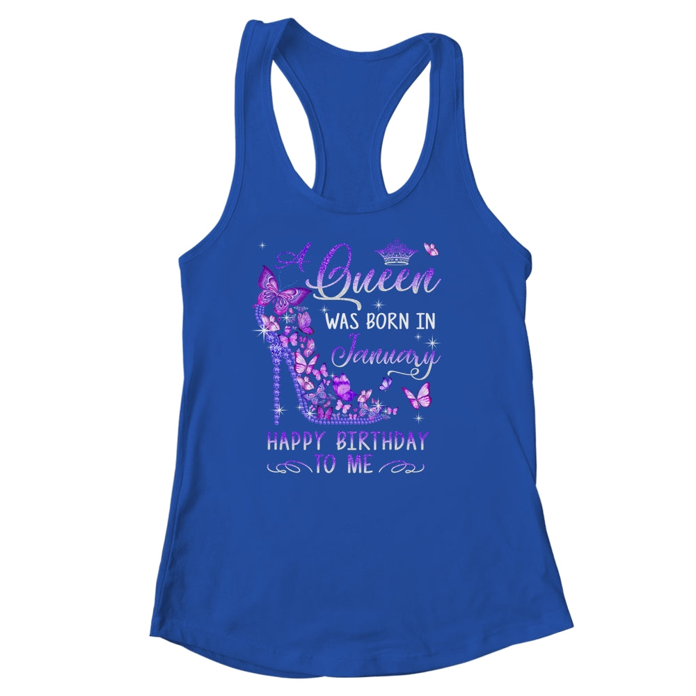 A Queen Was Born In January Cute Birthday Girls Women Shirt & Tank Top | teecentury